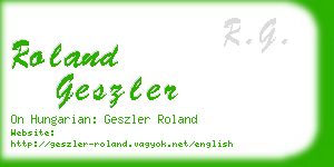 roland geszler business card